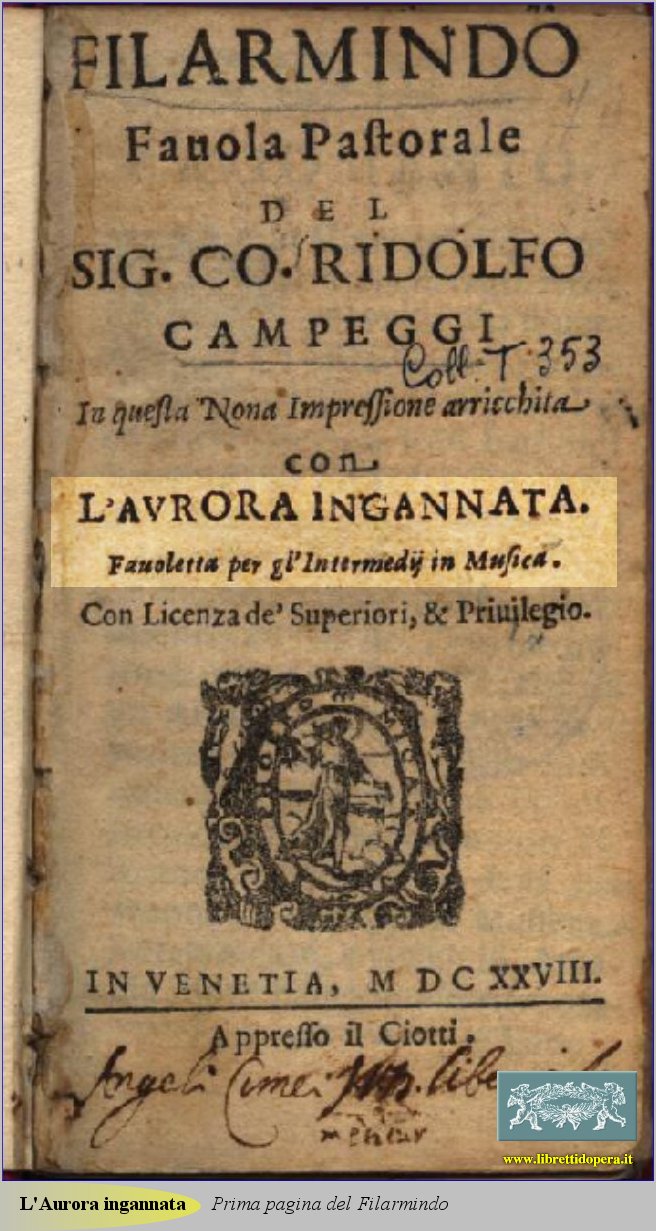 Prima pagina del Filarmindo