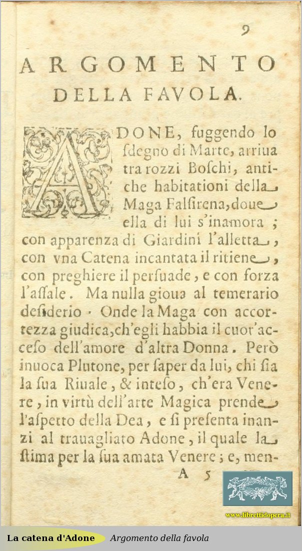 Argomento della favola