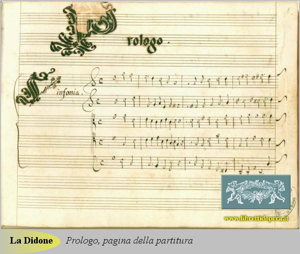 Prologo, pagina della partitura