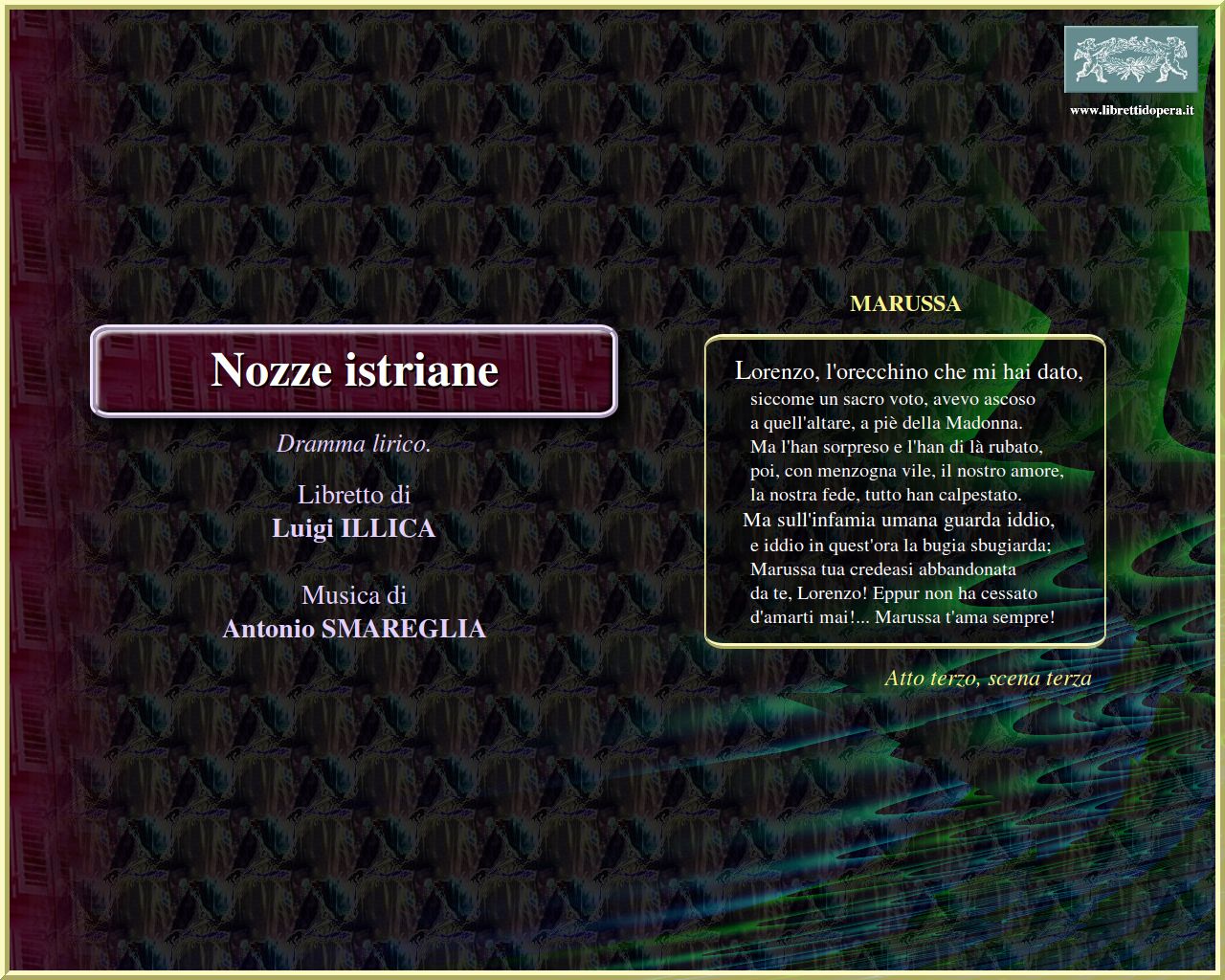 Lorenzo, l'orecchino che mi hai dato Lorenzo, l'orecchino che mi hai dato