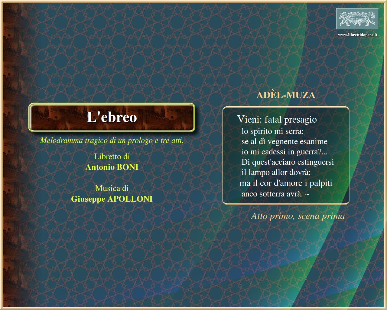 Vieni: fatal presagio Vieni: fatal presagio