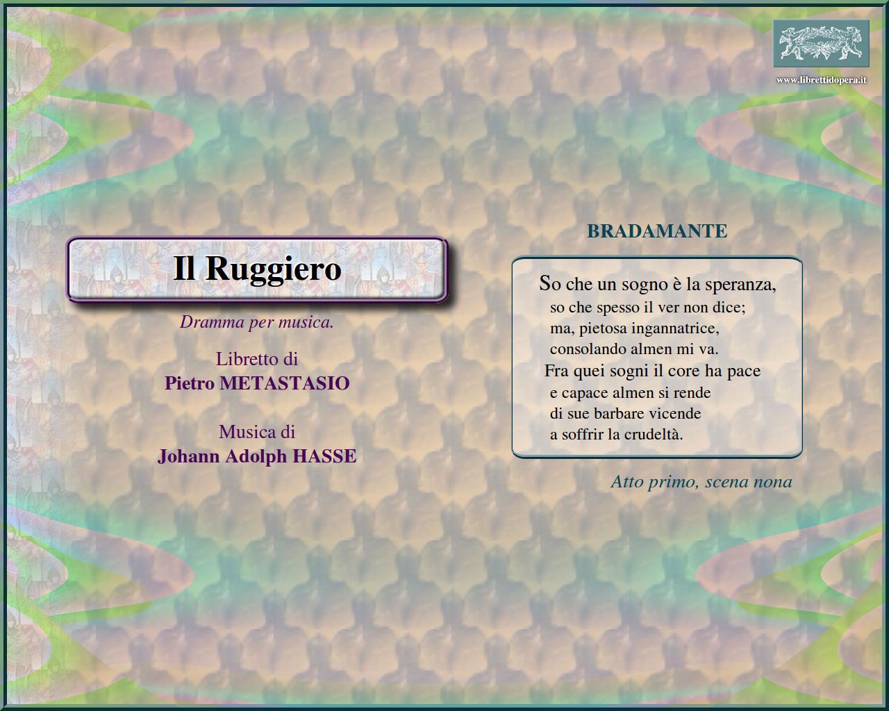 So che un sogno è la speranza So che un sogno è la speranza