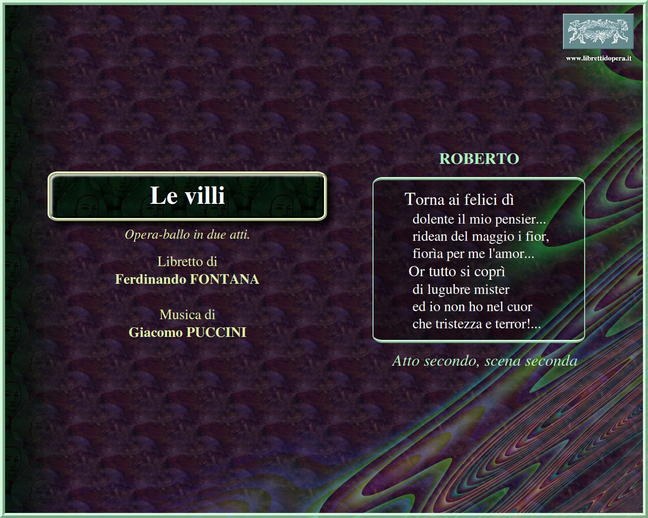 Torna ai felici dì Torna ai felici dì