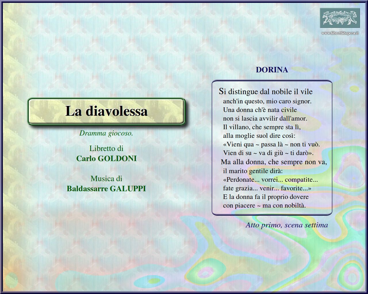 Si distingue dal nobile il vile Si distingue dal nobile il vile