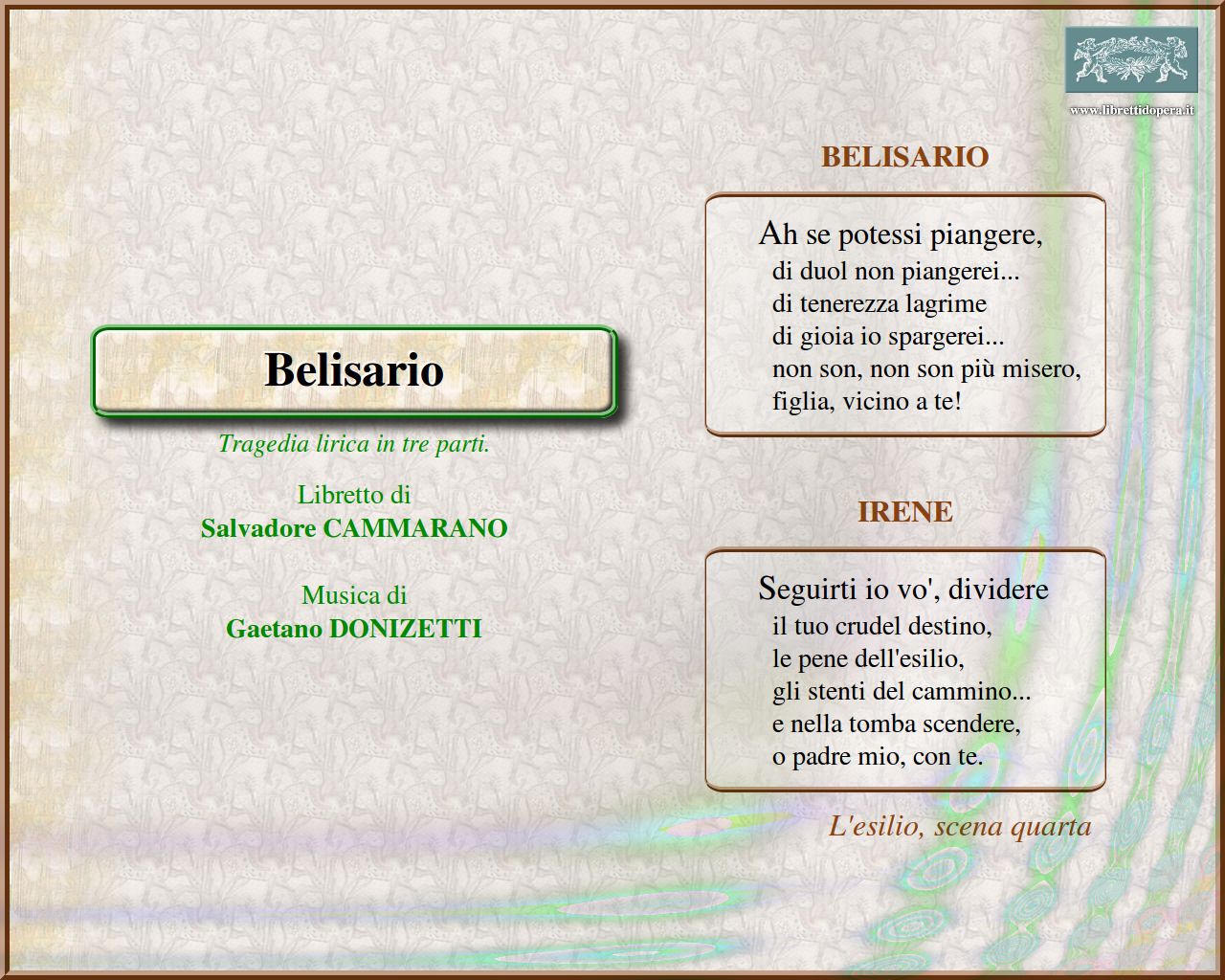 Ah se potessi piangere Ah se potessi piangere