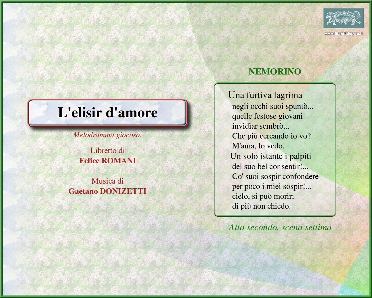 Una furtiva lagrima Una furtiva lagrima