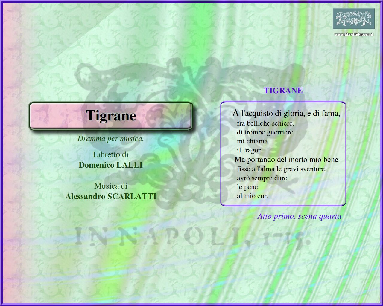 A l'acquisto di gloria, e di fama A l'acquisto di gloria, e di fama