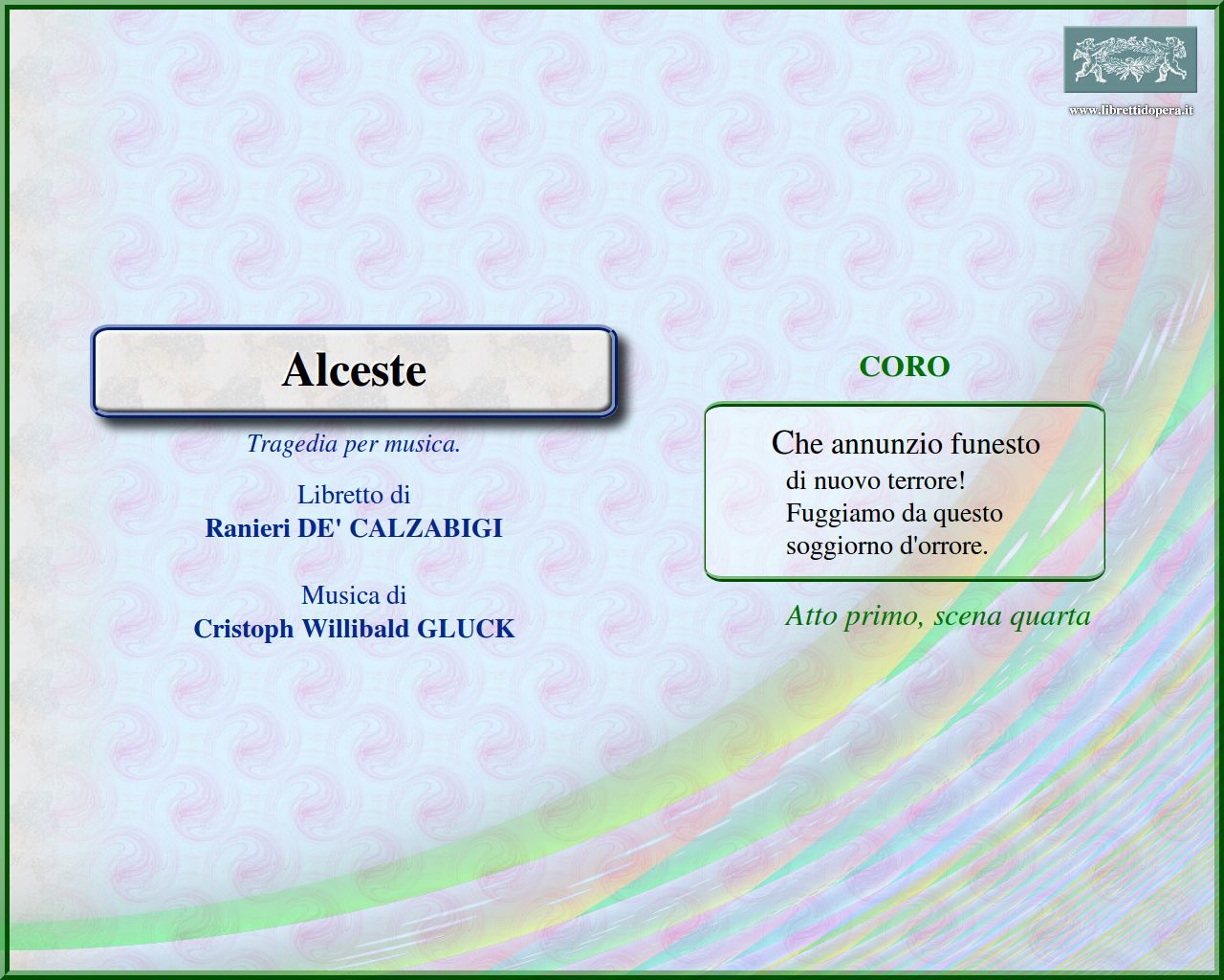 Che annunzio funesto Che annunzio funesto