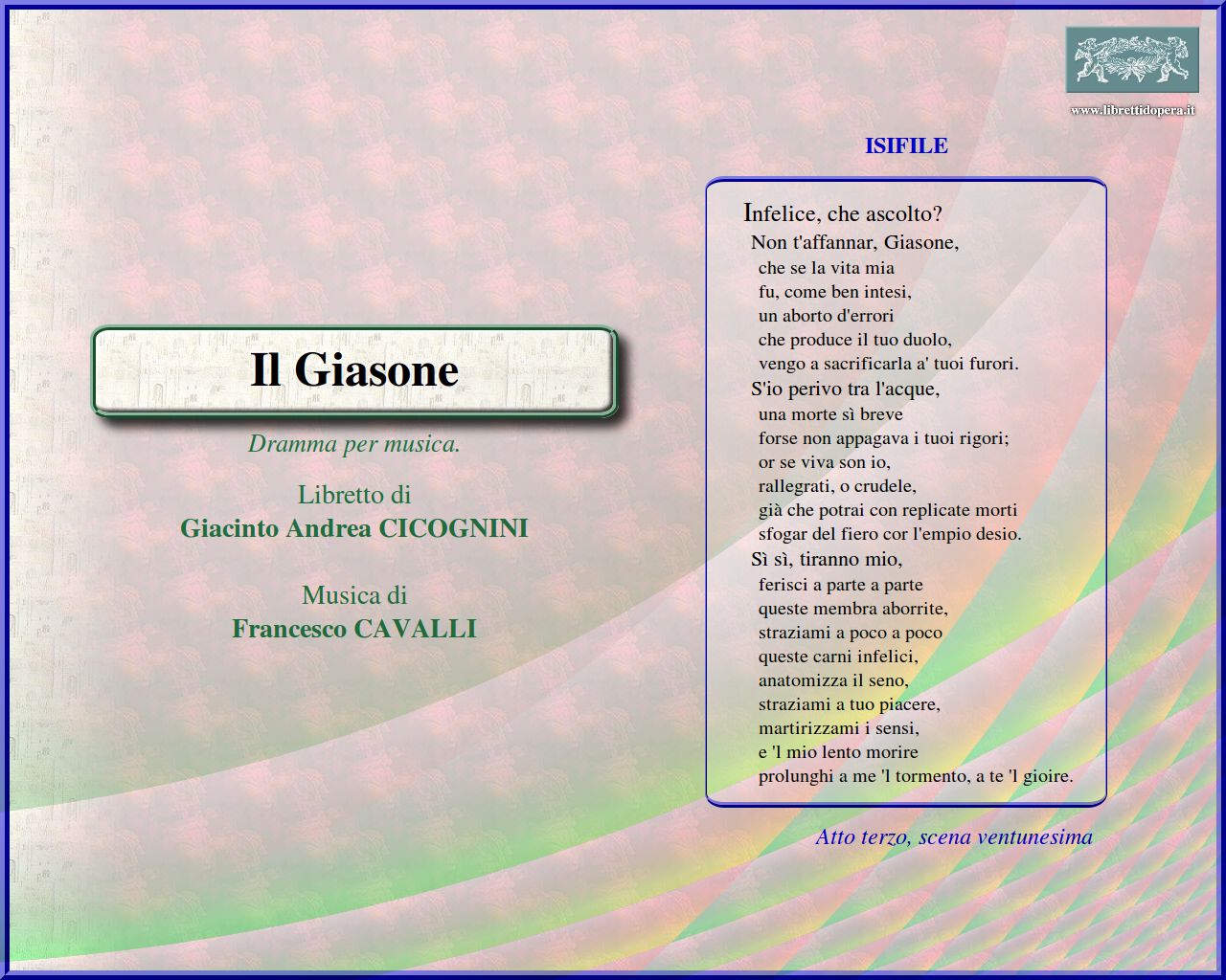 Infelice, che ascolto? Infelice, che ascolto?