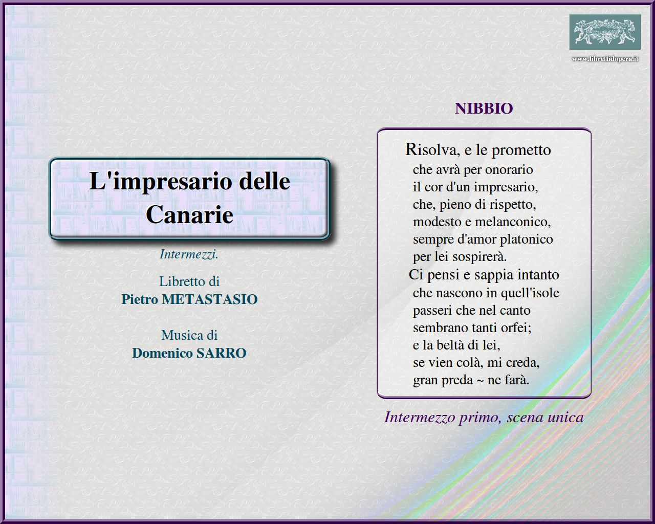 Risolva, e le prometto Risolva, e le prometto