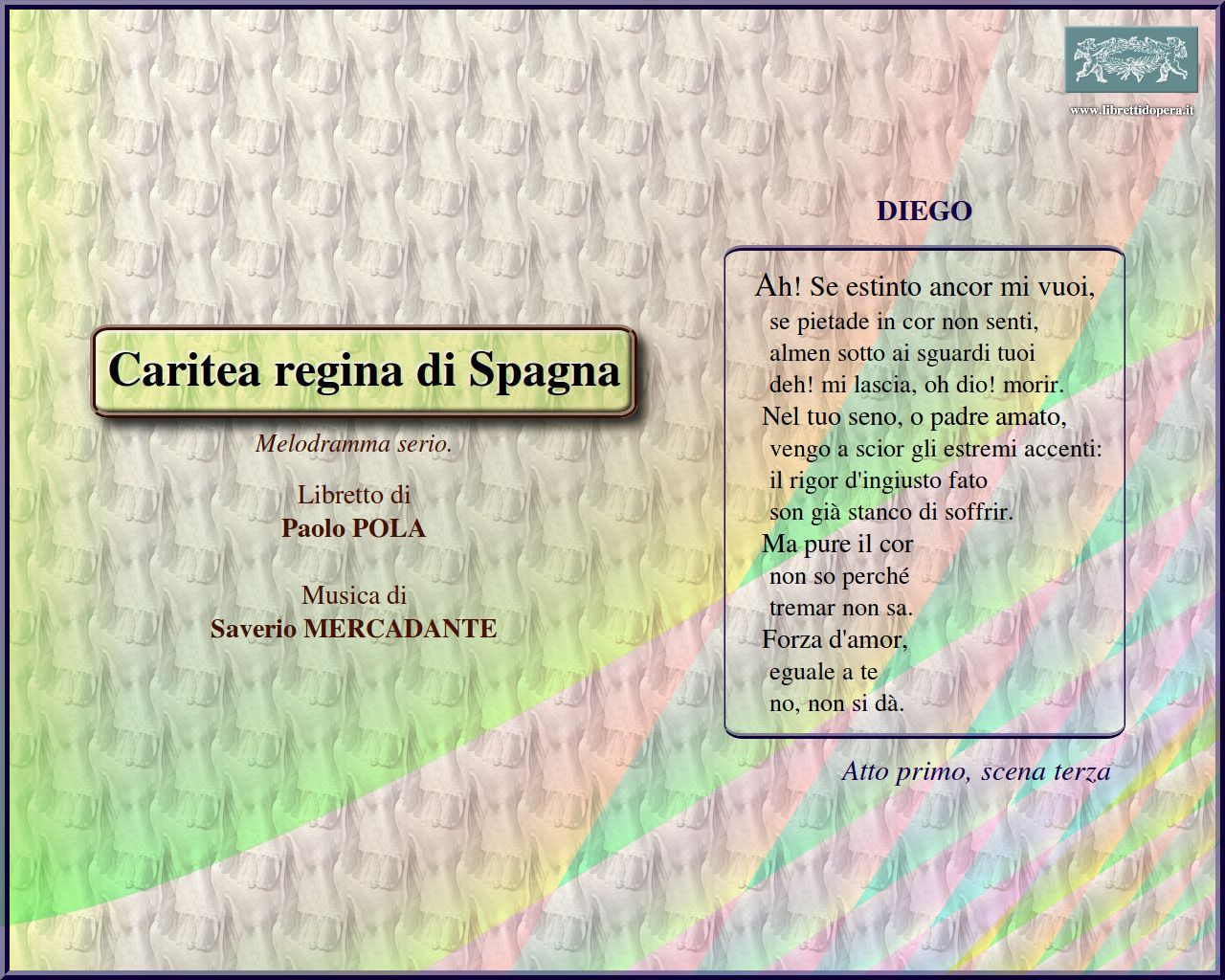 Ah! Se estinto ancor mi vuoi Ah! Se estinto ancor mi vuoi