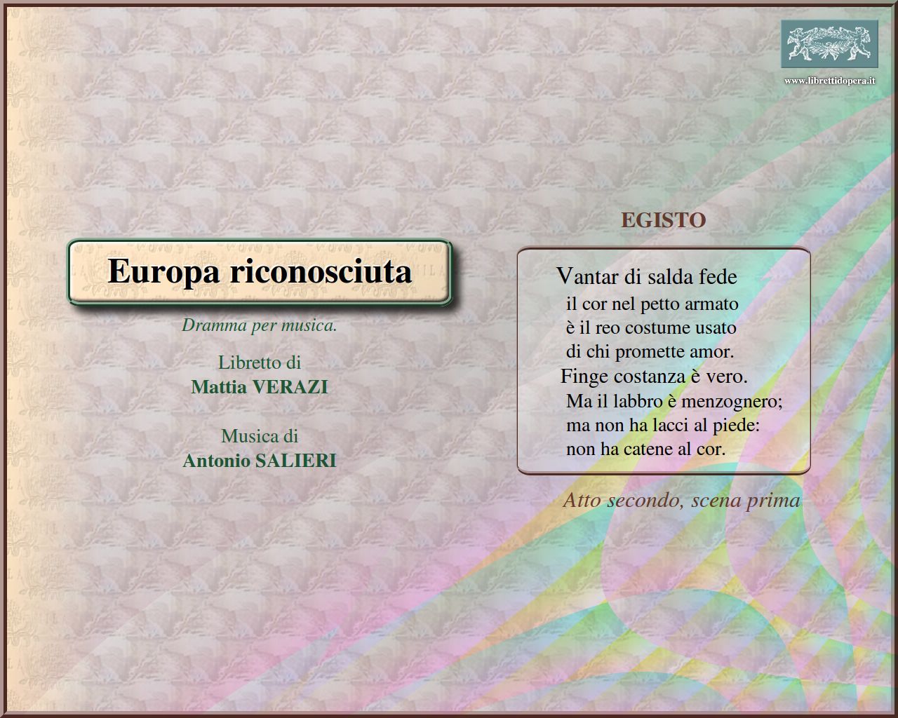 Vantar di salda fede Vantar di salda fede