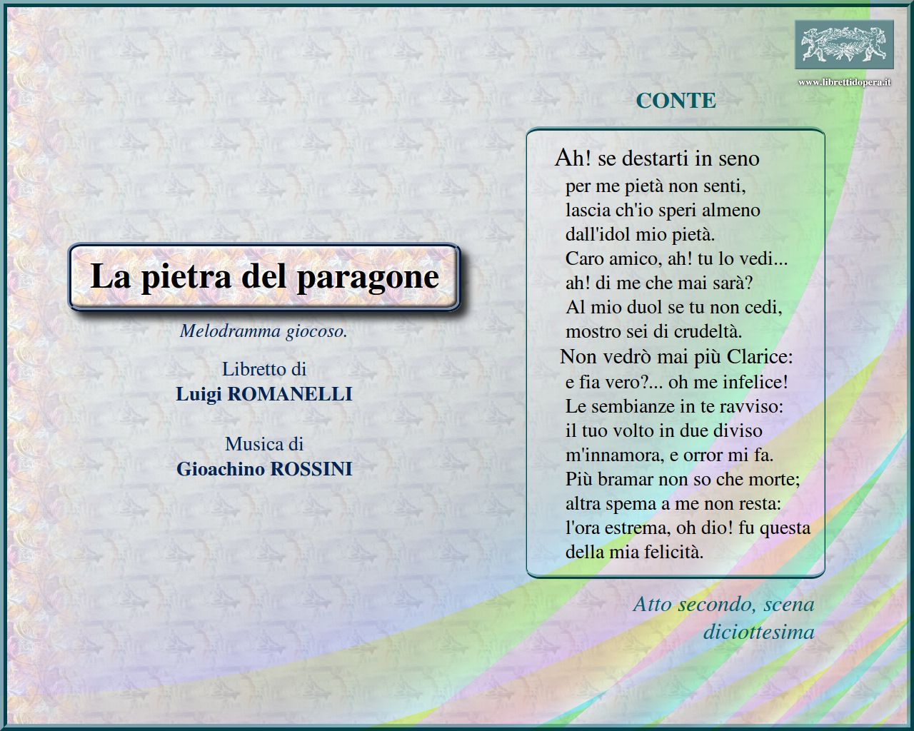 Ah! se destarti in seno Ah! se destarti in seno