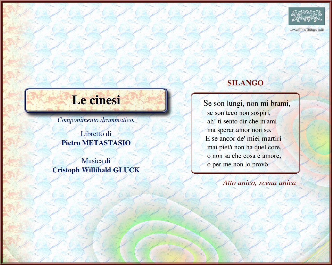 Se son lungi, non mi brami Se son lungi, non mi brami