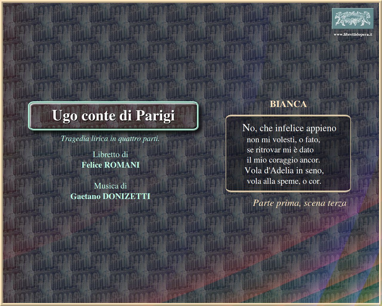 No, che infelice appieno No, che infelice appieno