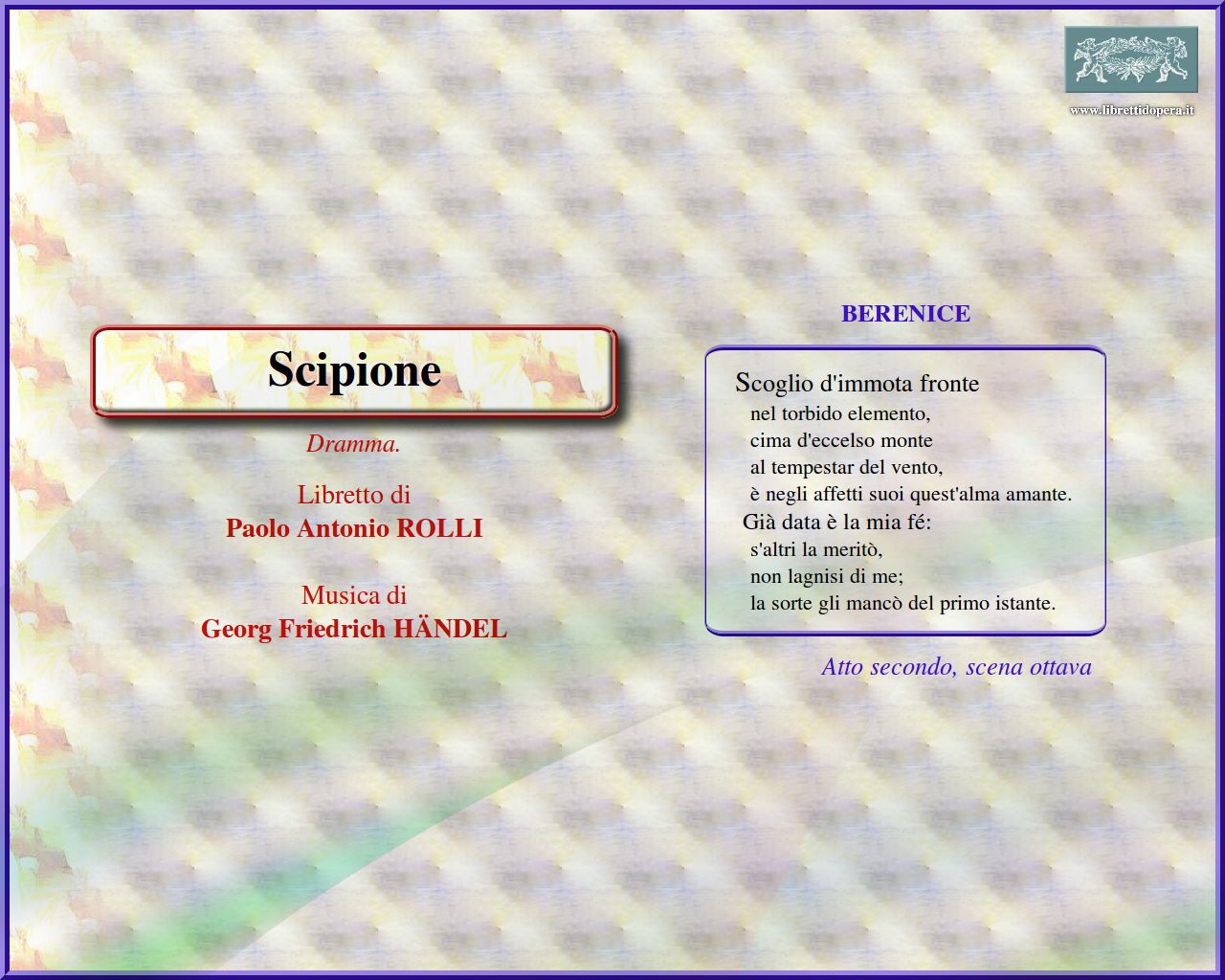 Scoglio d'immota fronte Scoglio d'immota fronte