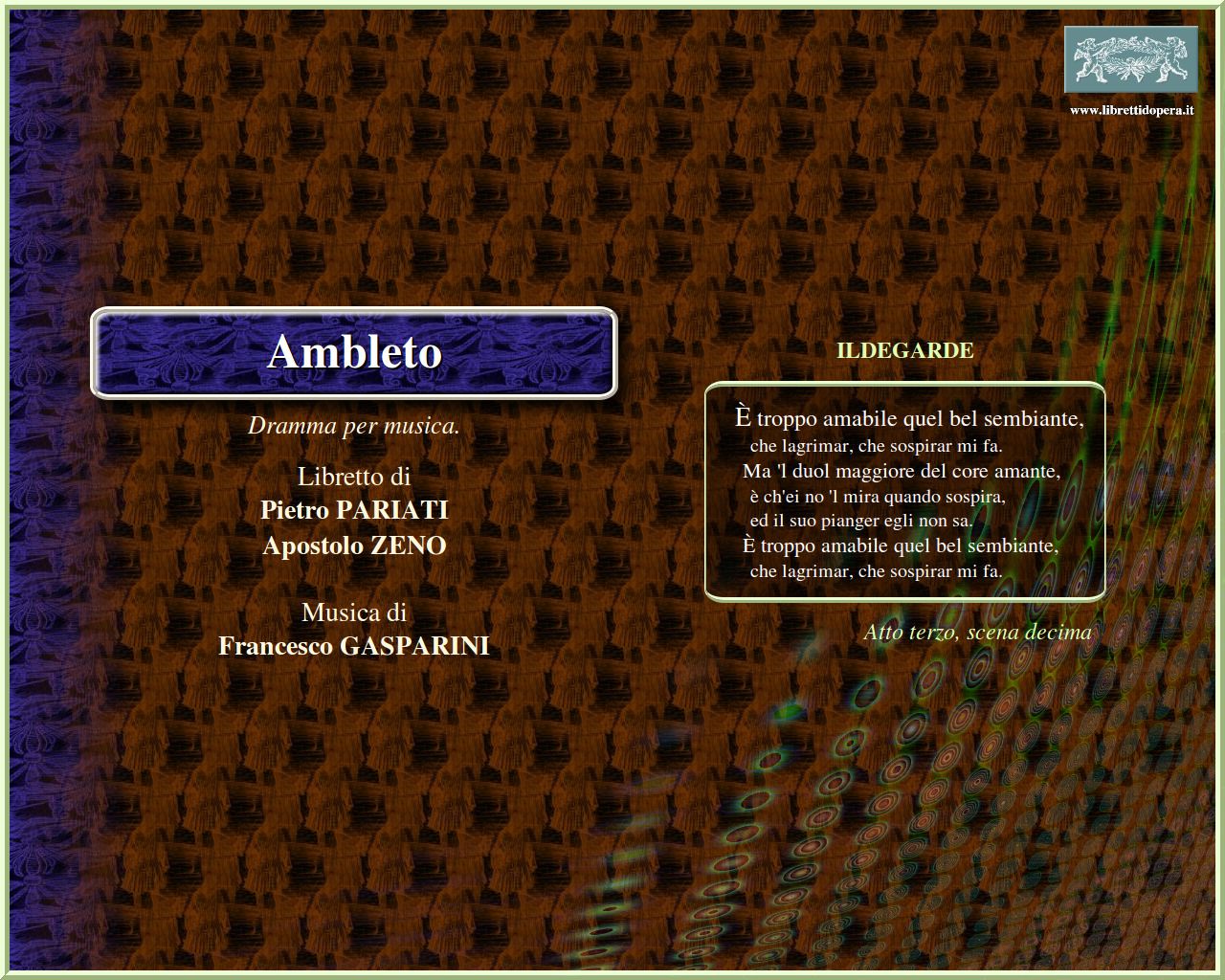 È troppo amabile quel bel sembiante È troppo amabile quel bel sembiante