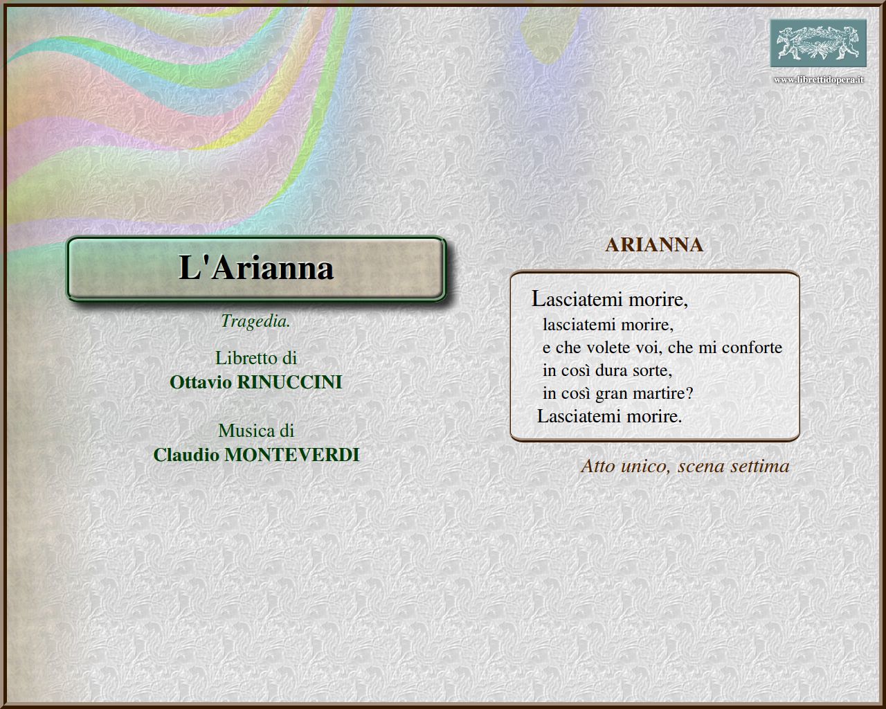 Lasciatemi morire Lasciatemi morire