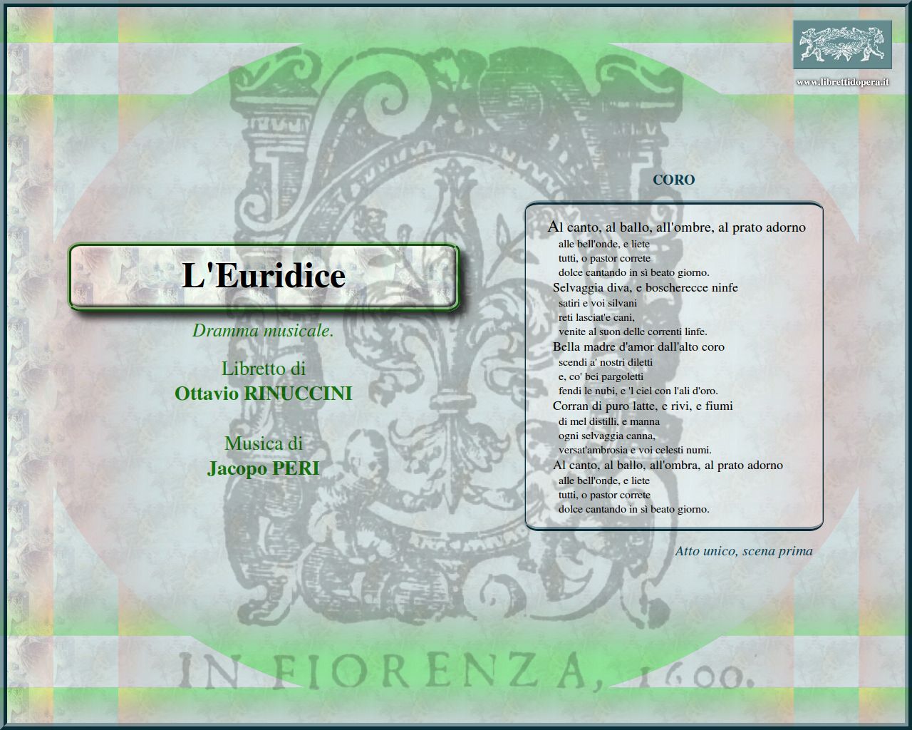 Al canto, al ballo, all'ombre, al prato adorno Al canto, al ballo, all'ombre, al prato adorno