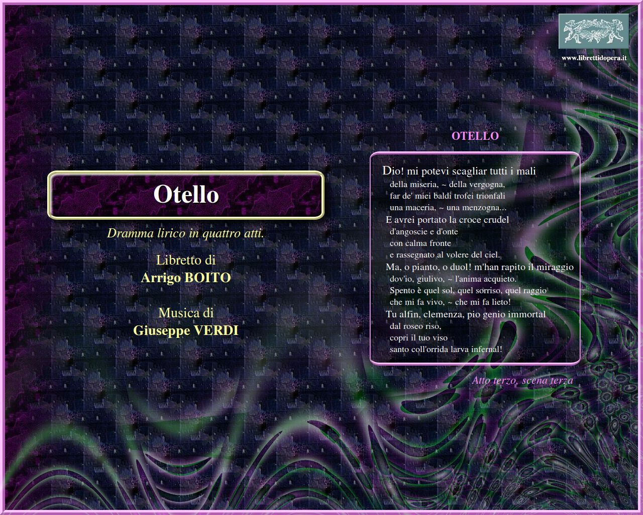 Dio! mi potevi scagliar tutti i mali Dio! mi potevi scagliar tutti i mali